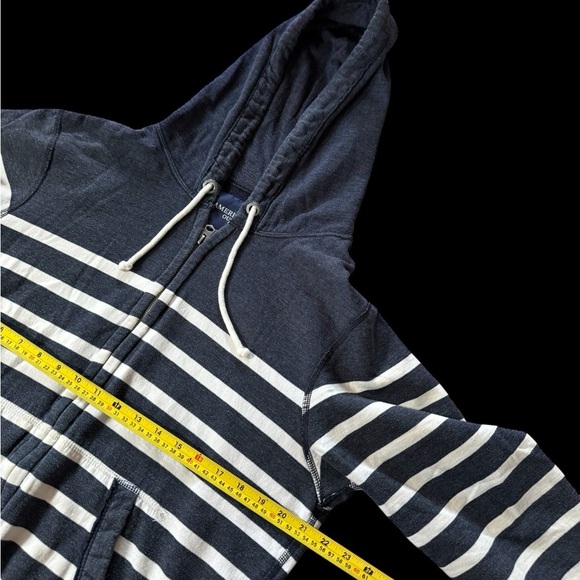 American Eagle Mens Hooded Striped Full Zip Sweatshirt Jacket Sz Medium - Picture 2 of 4